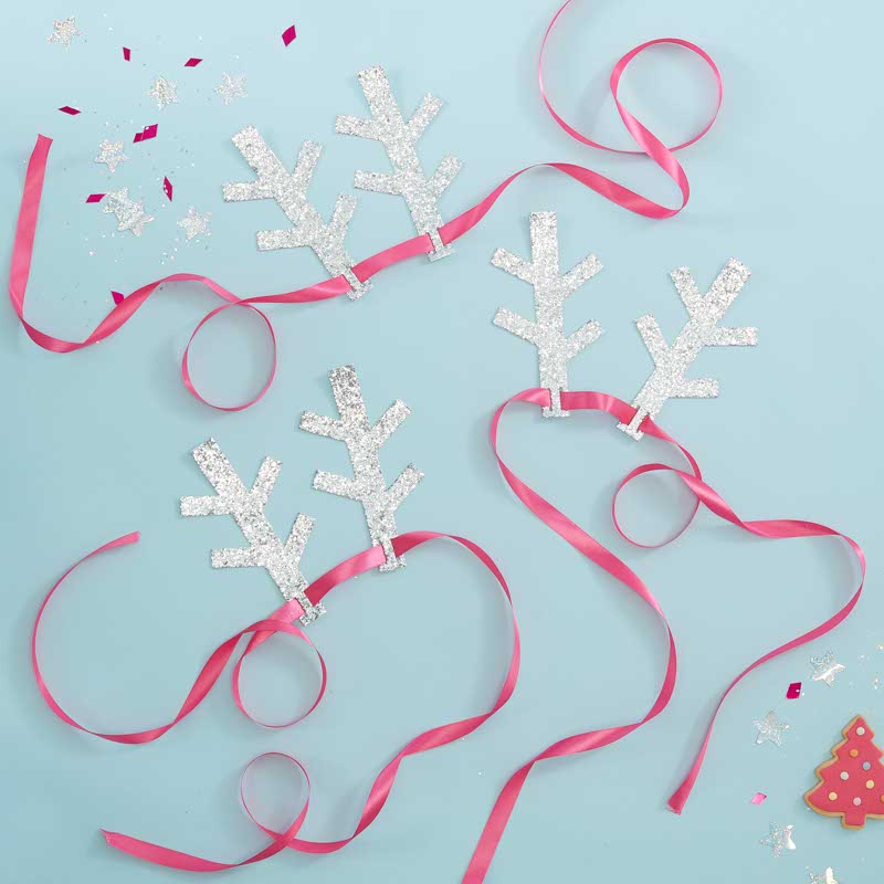 Glitter Antlers Headbands (5pk)