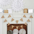 Kraft & Silver Glitter Merry Christmas Flag Bunting - 2.5m