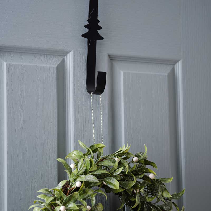 Black Metal Wreath Hanger - 29cm
