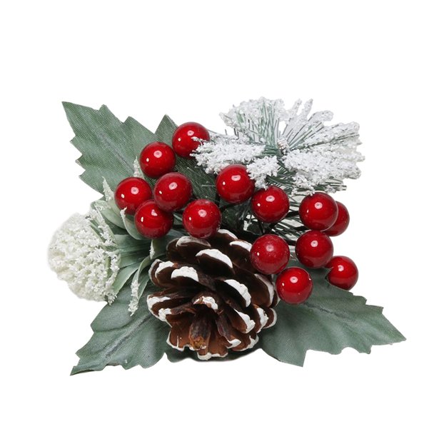 Red Snowy Berry, Spruce and Cone Pick