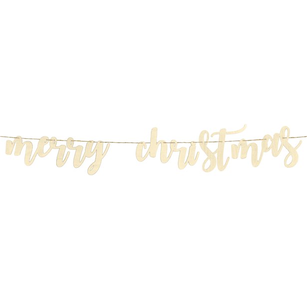 Merry Christmas Wooden Banner - 2m