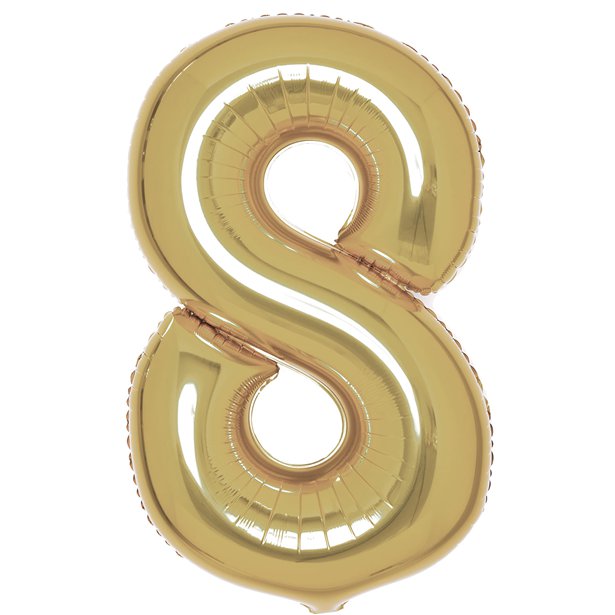 White Gold Foil Number Balloons - 34"
