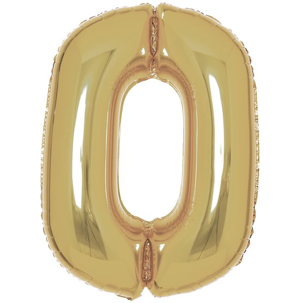 White Gold Foil Number Balloons - 34"