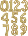 White Gold Foil Number Balloons - 34"