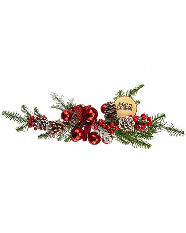 Red Berry and Pine Foliage Swag - 57cm